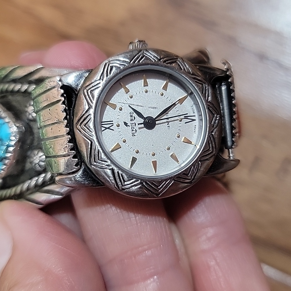 1950's Rare Navajo Sidewinder Cuff Bracelet Watch - Picture 13 of 16
